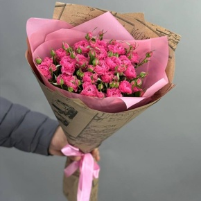 Букет из 5 розовых кустовых роз (50 см) в Хотьково