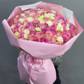 Букет из 151 кенийской розы микс (40 см) в Хотьково