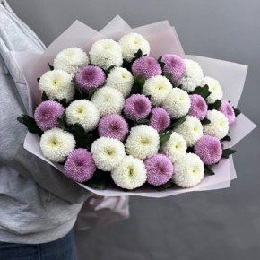 Букет из 31 хризантемы Момоко микс в Хотьково