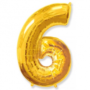 Шар гелиевый цифра 6 (40х102 см) в Хотьково