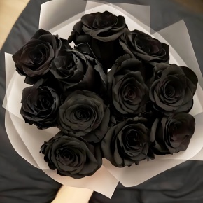 Букет "Черная королева" из 11 черных роз Эквадор (60 см) в Хотьково