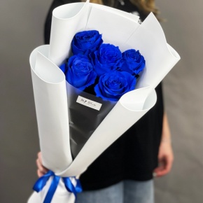 Букет из 5 синих роз Эквадор в Хотьково