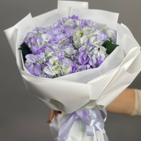 Букет из 5 фиолетовых гортензий в Хотьково