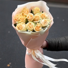 Букет из 11 роз Пич Аваланж (60 см) в Хотьково