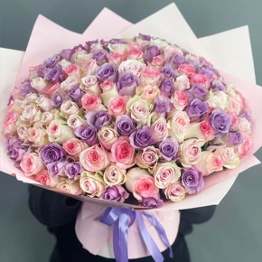 Букет из 101 розы нежный микс (40 см) в Хотьково