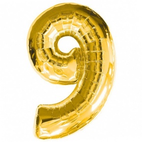 Шар гелиевый цифра 9 (40х102 см) в Хотьково