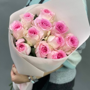 Букет из 11 пионовидных роз Эквадор (60см) в Хотьково