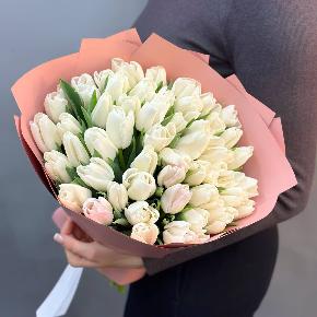 Букет из 49 белых тюльпанов в Хотьково