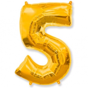 Шар гелиевый цифра 5 (40х102 см) в Хотьково