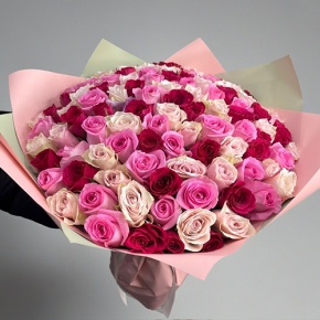 Букет "Ода любви" из 101 розы микс (40 см) в Хотьково