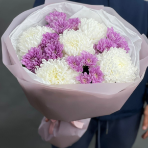 Букет "Вместе с тобой" из нежных хризантем в Хотьково