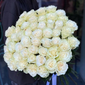 Букет из 51 розы Эквадор Мондиаль под ленту (80 см) в Хотьково