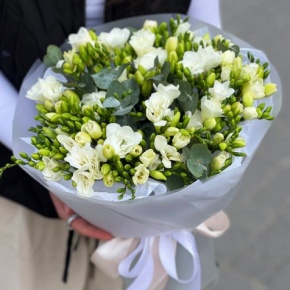Букет из 51 белой фрезии в Хотьково