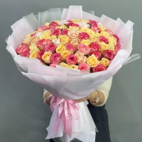 Букет из 101 розы  микс (70 см) в Хотьково