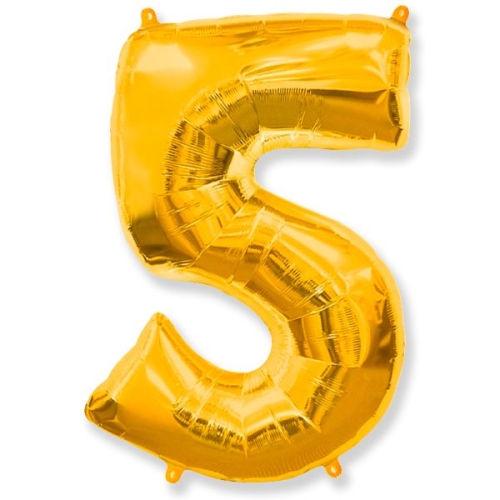 Шар гелиевый цифра 5 (40х102 см) в Хотьково