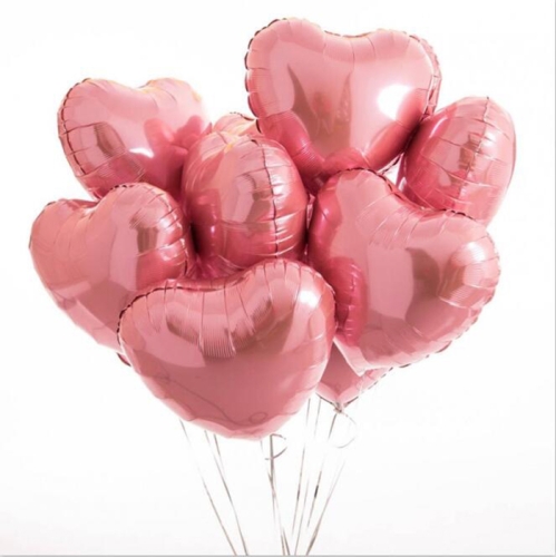Сердце розовое фольгированный шар с гелием (45 см) в Хотьково