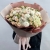 Букет "Шаганэ" из ранункулюсов, хризантем Момоко, озатамнуса, кустовых роз сорта Таня, эустом и гортензий в Хотьково